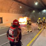 לקראת פתיחת המנהרות: לוחמי האש תרגלו שריפה וחילוץ לכודים במנהרות כביש 60